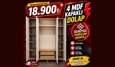 Bohem 4 Kapaklı Dolap