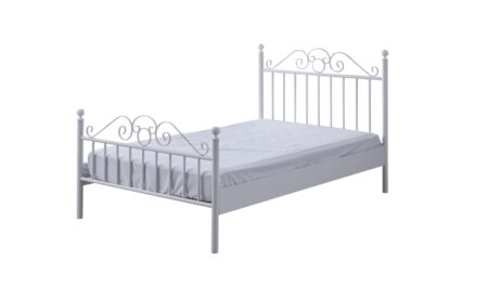 T.Ü. Ferforje Karyola 120 x 200 (Düz Beyaz)